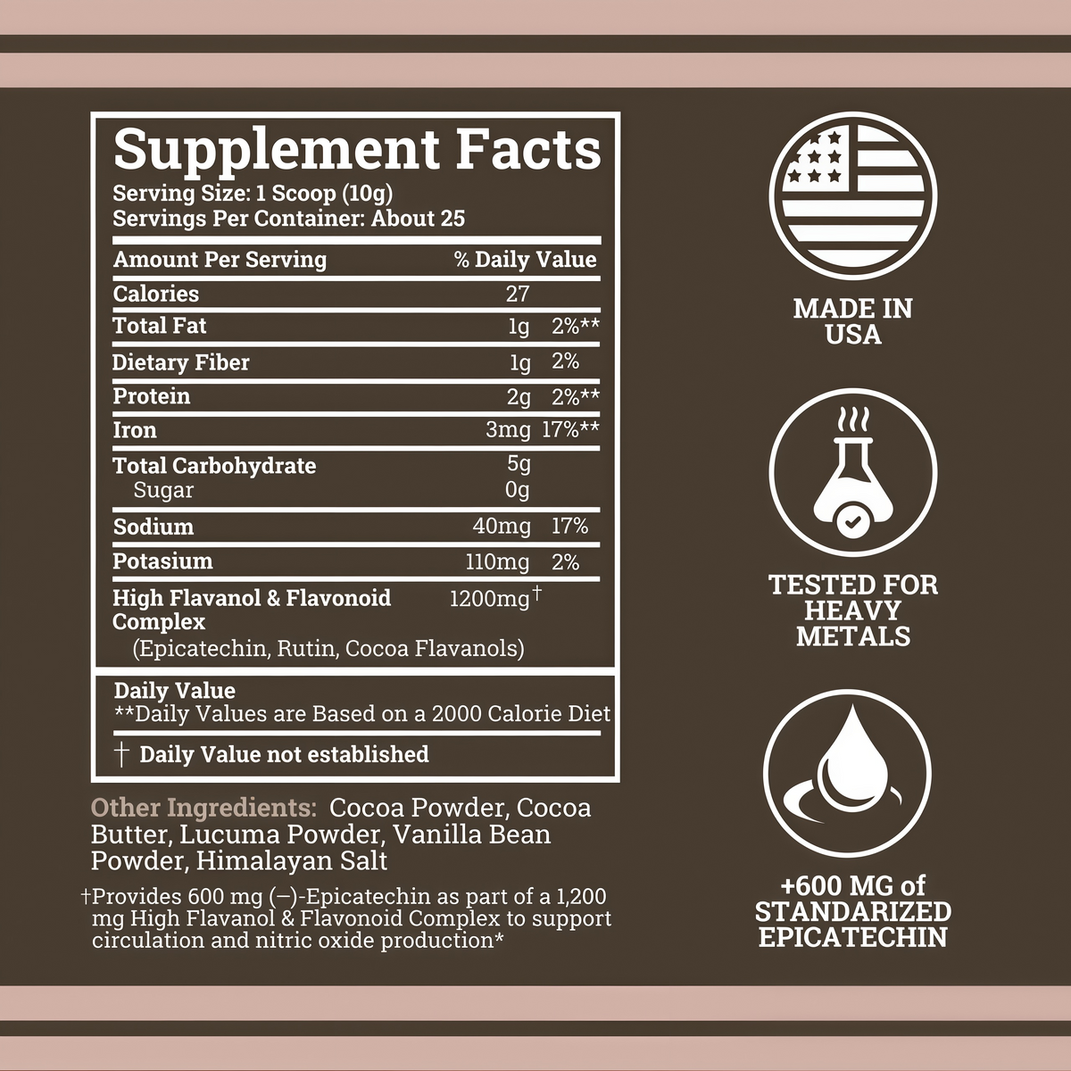 Supercharged Cocoa Flavanols + Flavonoids 1200MG
